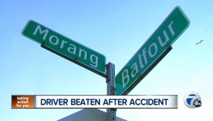 driver beaten after accident