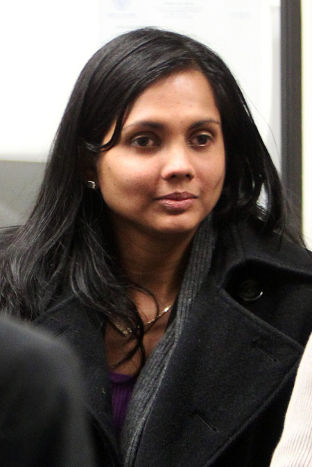 Boston, MA - 12/20/12 - Former state chemist Annie Dookhan leaves the probation office following her arraignment at Suffolk Superior Court, Thursday, December 20, 2012. Staff photo by Angela Rowlings