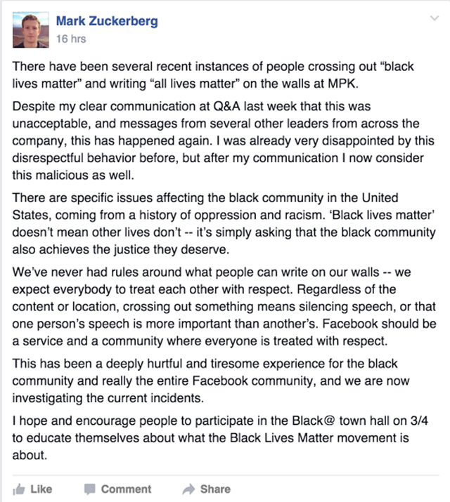Facebook CEO Mark Zuckerberg Checks Malicious Employees For Crossing Out Black Lives Matter Slogan & Putting All Lives Matter