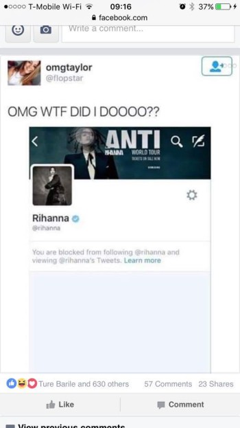 Rihanna's Team Blocks Fan Who Photoshopped Her Picture Stating She Looks Better Whiter