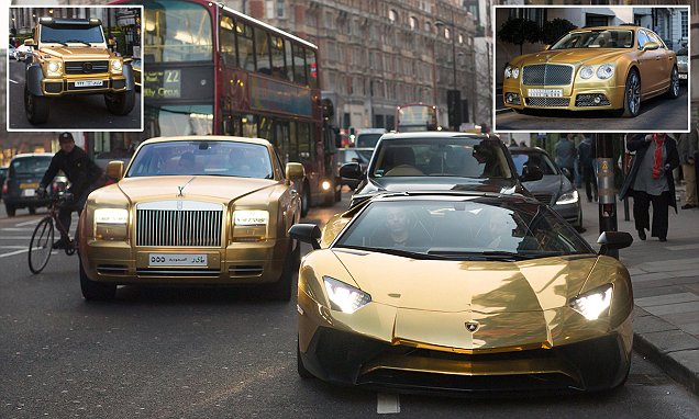 Saudi Billionaire Flies His £1m-Plus Fleet Of GOLD Highend Cars To London While On Vacation