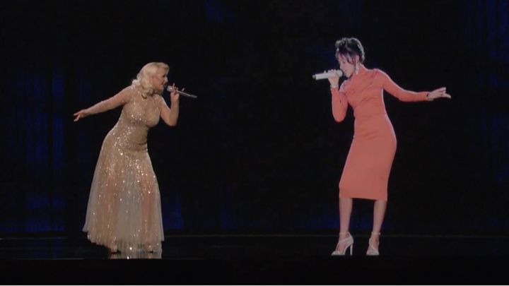 Christina Aguilera and Whitney Houston Performs A Duet With An Awesome Hologram & Whitney's Estate Pulls It!