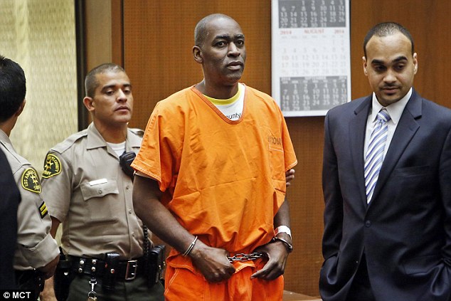 Actor Michael Jace, who is charged with murder in the shooting death of his wife in May, enters Los Angeles Superior courtroom to enter a not guilty plea. Photo Credit: DailyMail