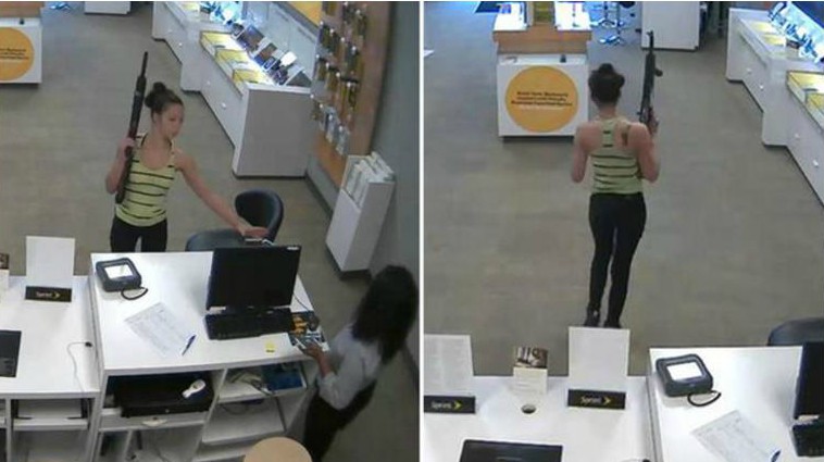 Woman Robbed Cell Phone Store With Large Military Gun Because They Didn't Have The Phone She Ordered