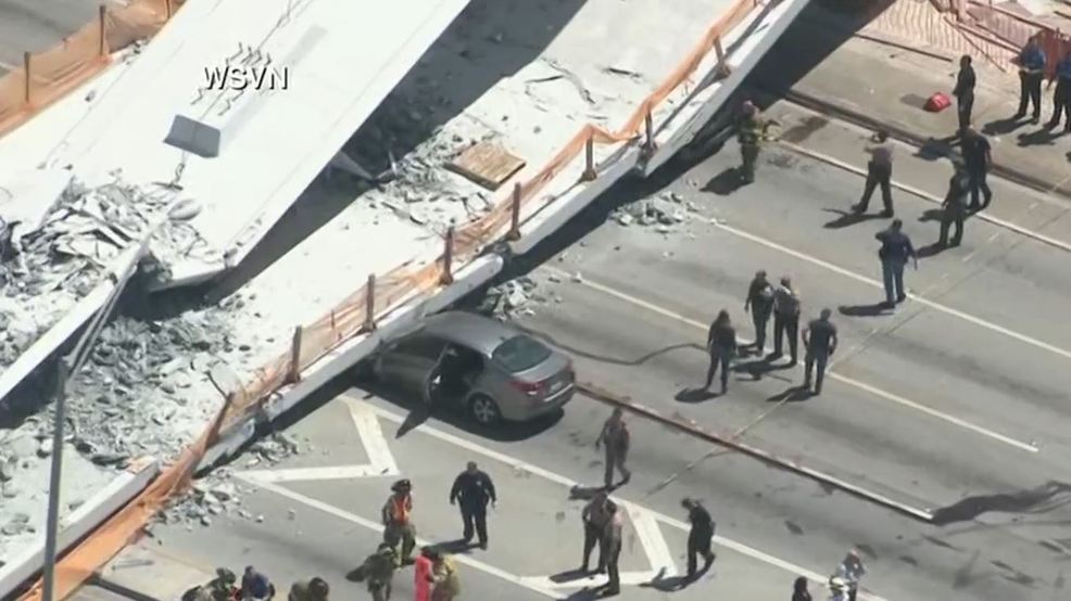 FIU Pedestrian Bridge Collapsed In Florida Crushing Cars & Killing Several People