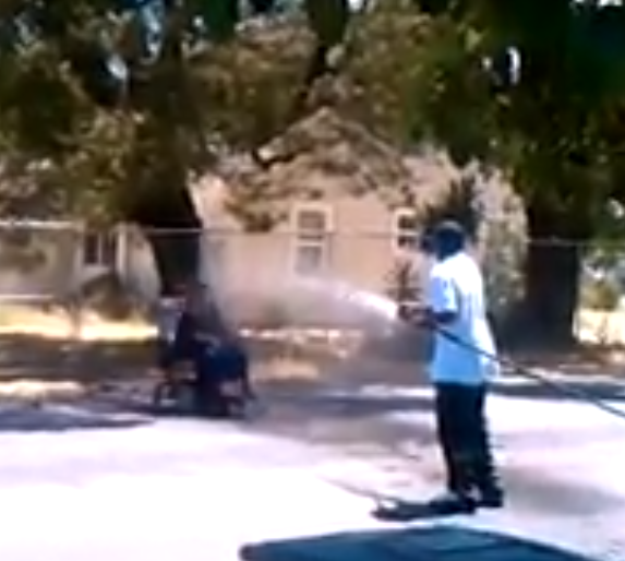 racist woman get hosed