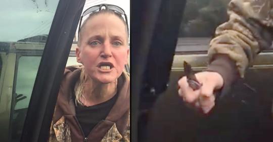 #Switchblade Sandy Pulls Knife On Black Family, Spits and Scream N-Word All Over A Parking Space